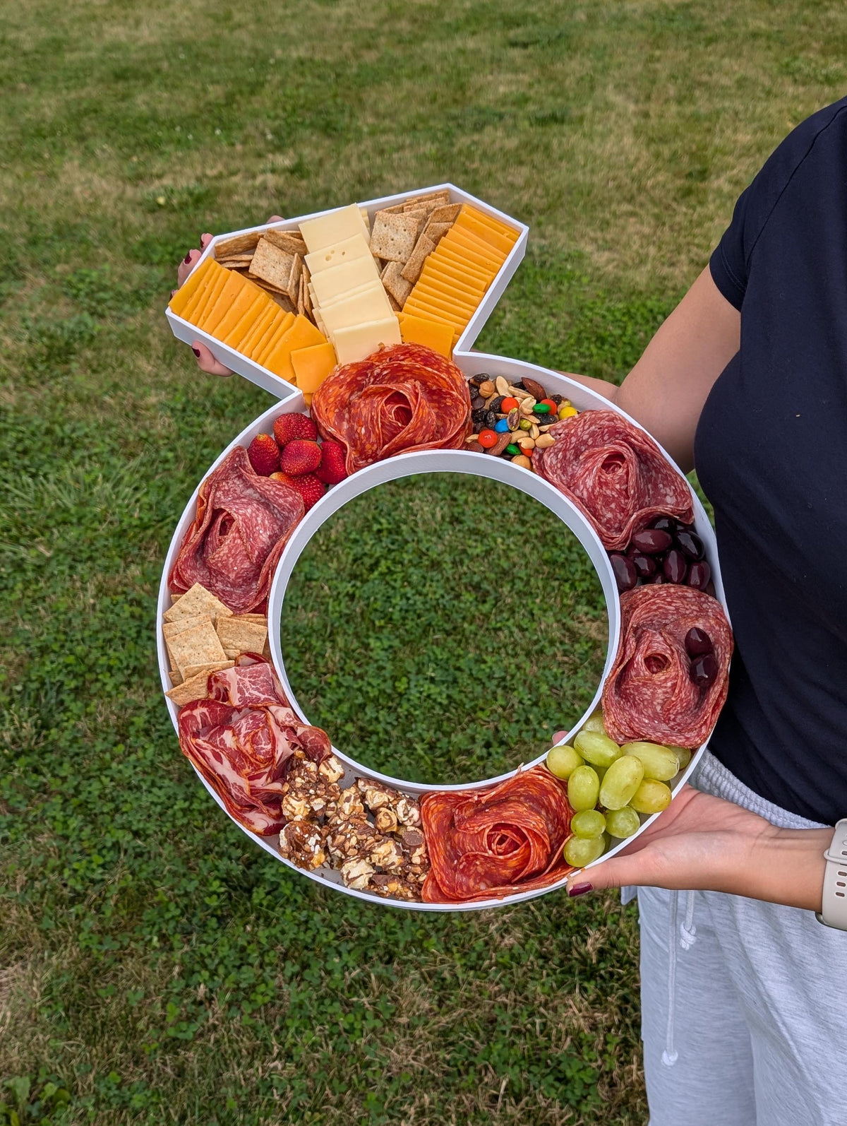 Engagement Ring Charcuterie fillable Tray | Bridal Shower Centerpiece