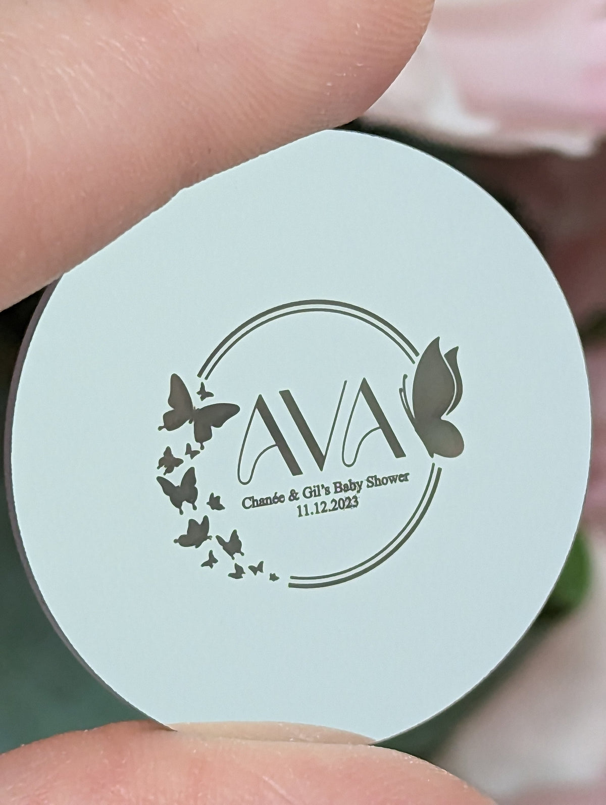 Custom Engraved Glass GOBO – Logo, Monogram Projection, Dichroic Glass