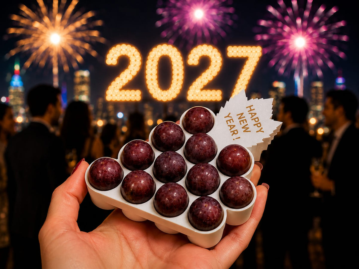 New Years Grape Tray | holds 12 grapes- Food Grade solid material - Washable