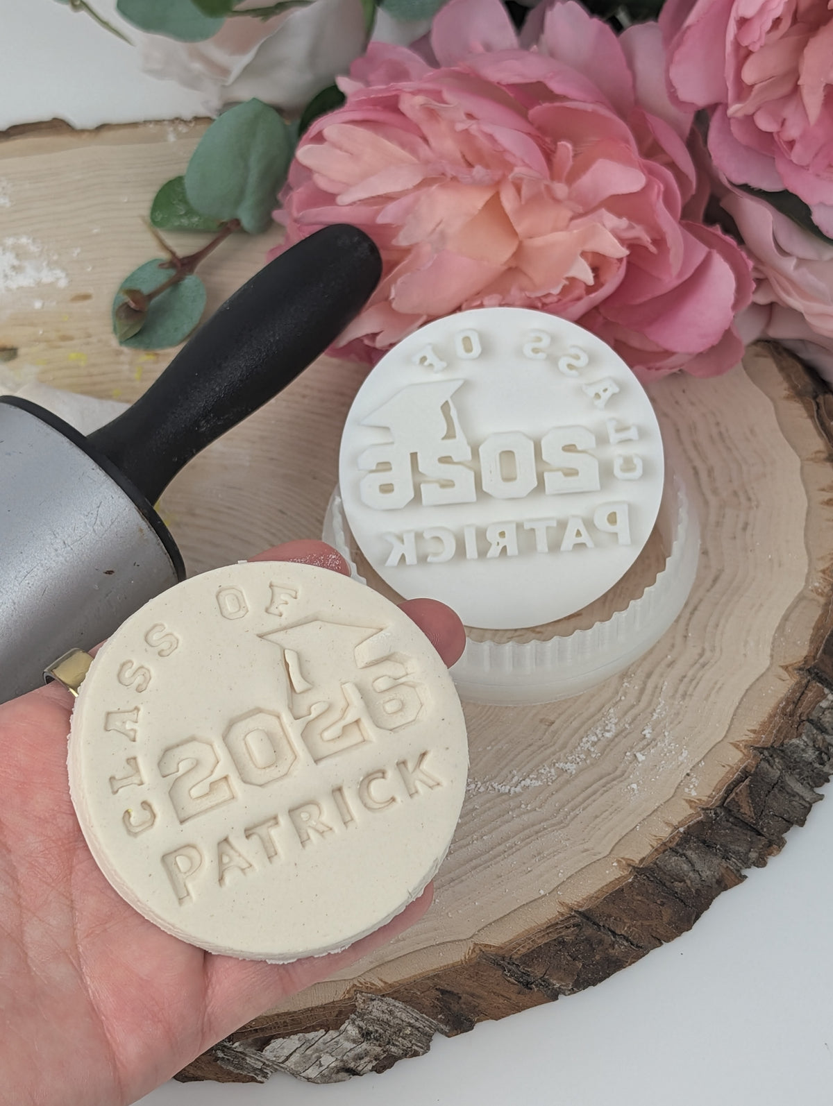 Grad 2026 personalized Cookie Graduation stamp set | cutters included