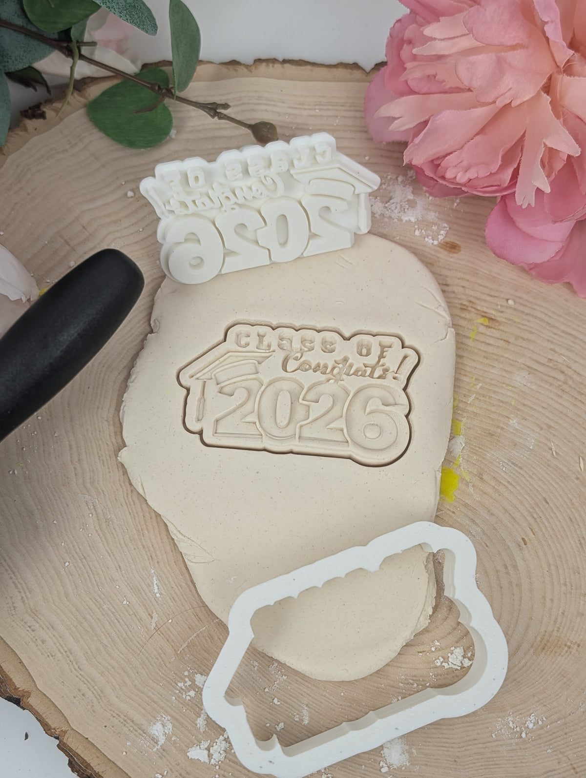 Grad 2026 personalized Cookie Graduation stamp set | cutters included