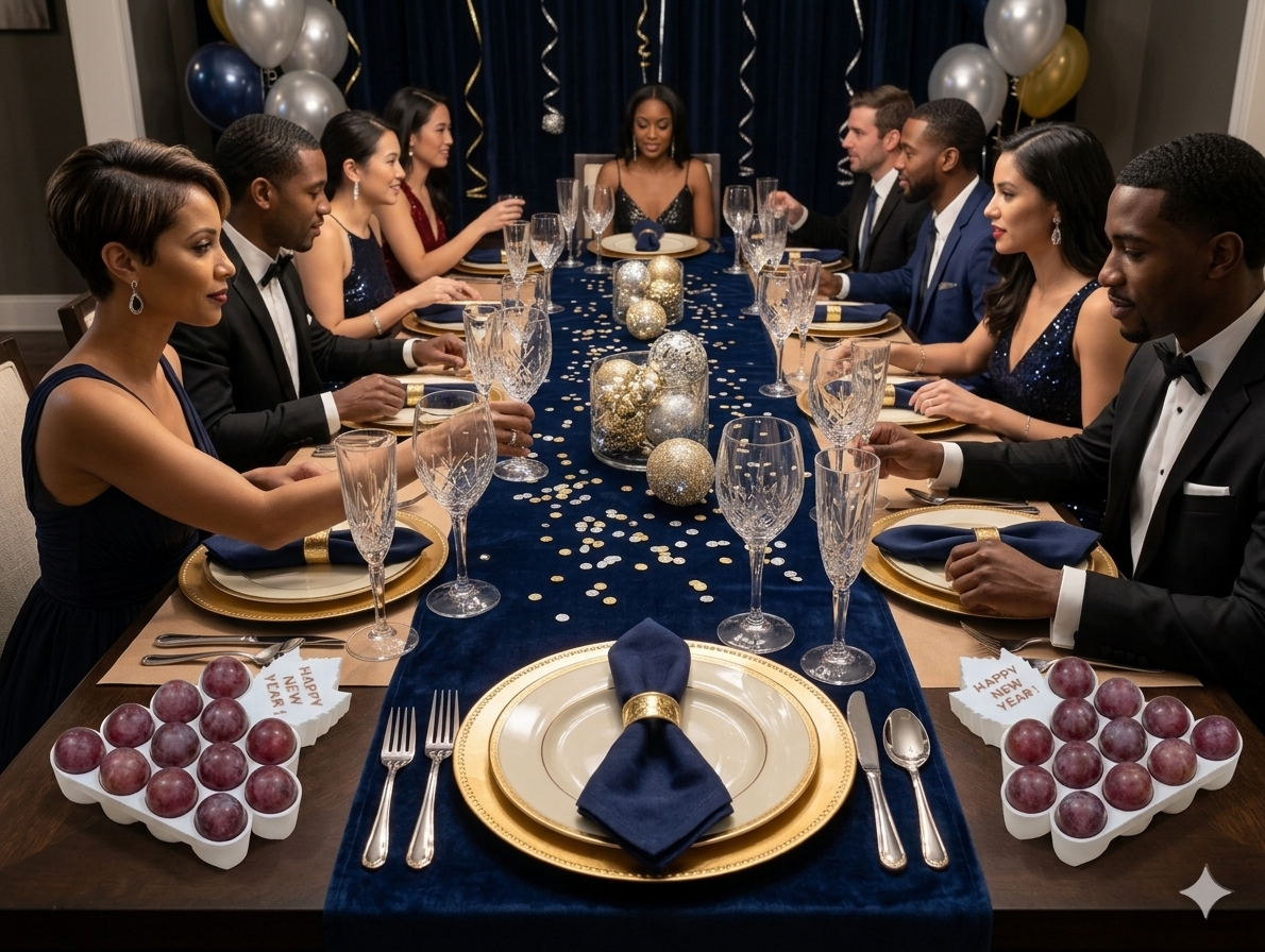 New Years Grape Tray | holds 12 grapes- Food Grade solid material - Washable