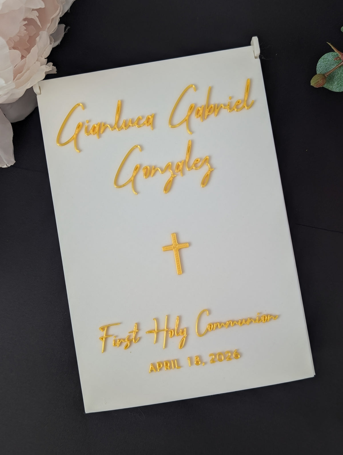 Acrylic Keepsake Box | Personalized Lid with details Baptism First Communion and More