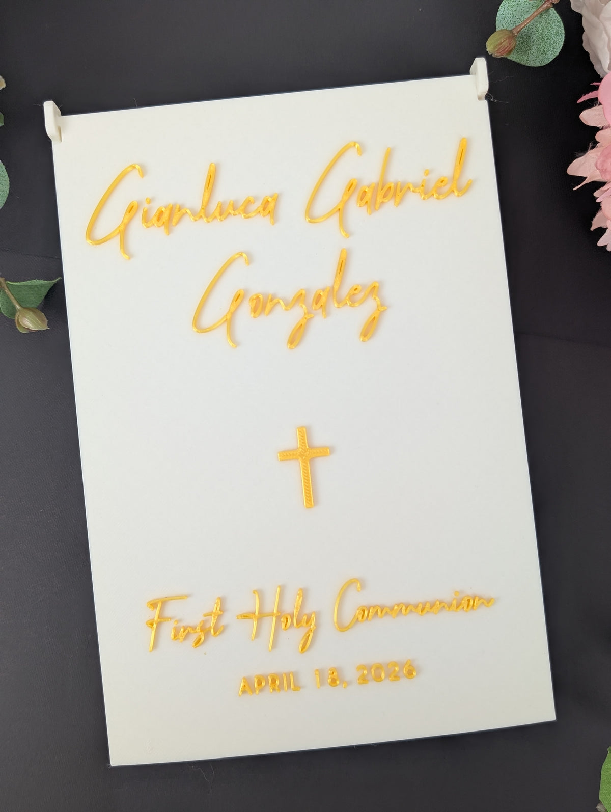 Acrylic Keepsake Box | Personalized Lid with details Baptism First Communion and More