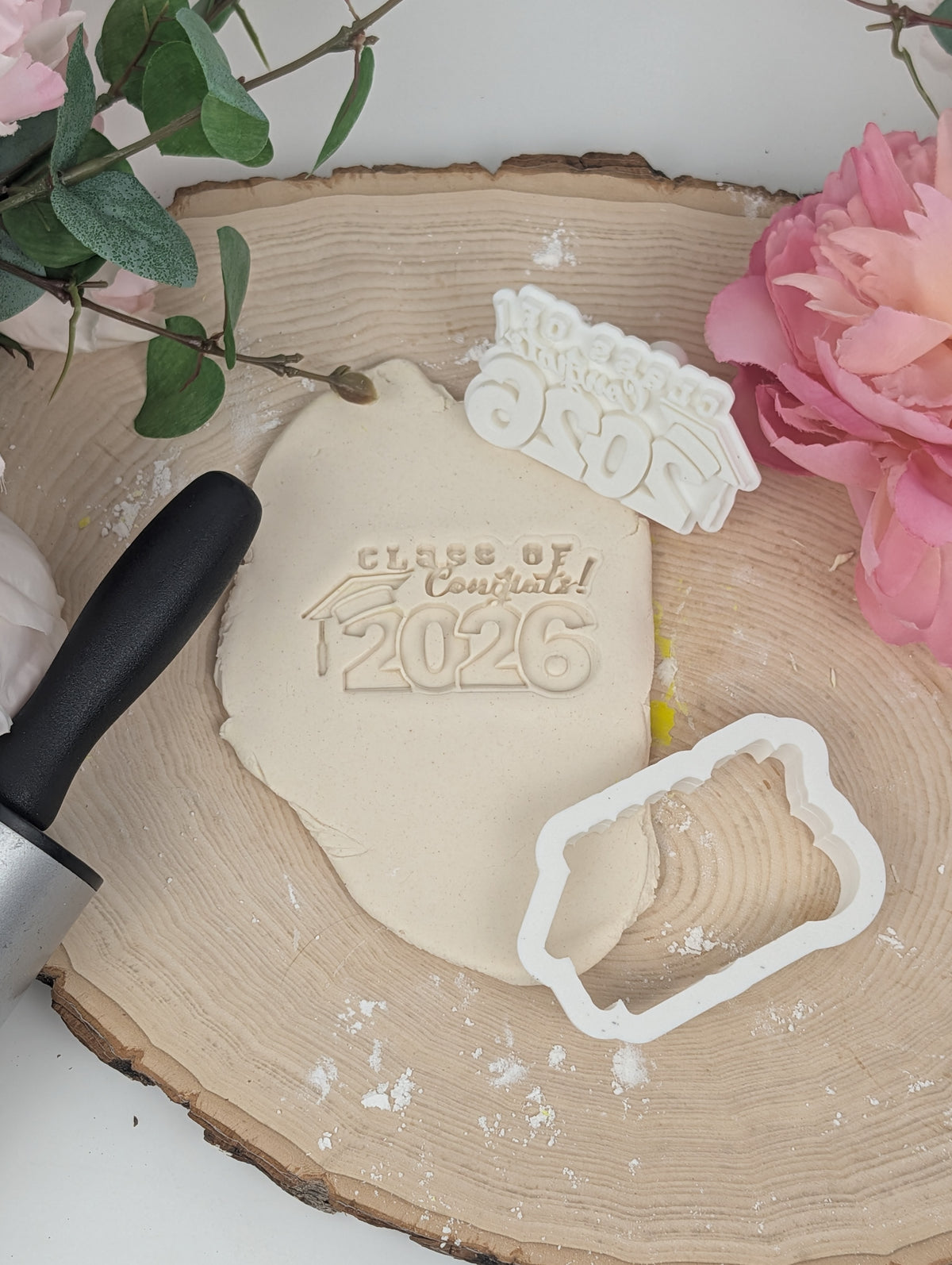 Grad 2026 personalized Cookie Graduation stamp set | cutters included