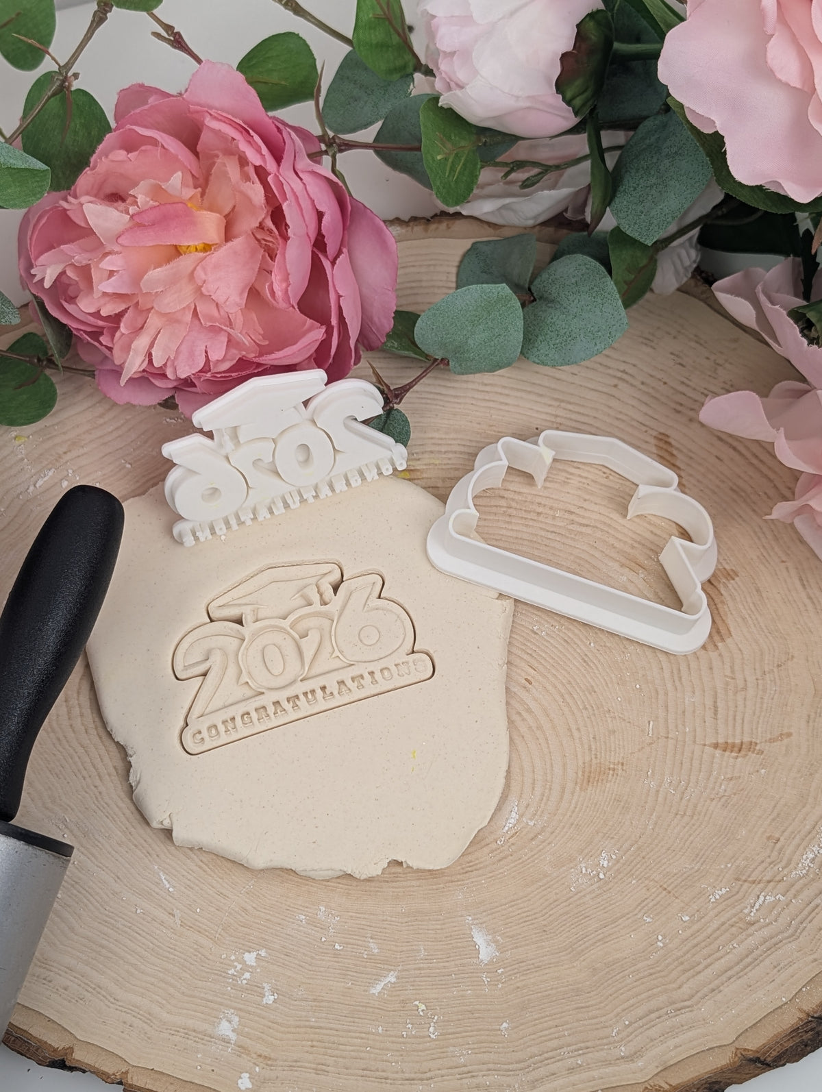 Grad 2026 personalized Cookie Graduation stamp set | cutters included