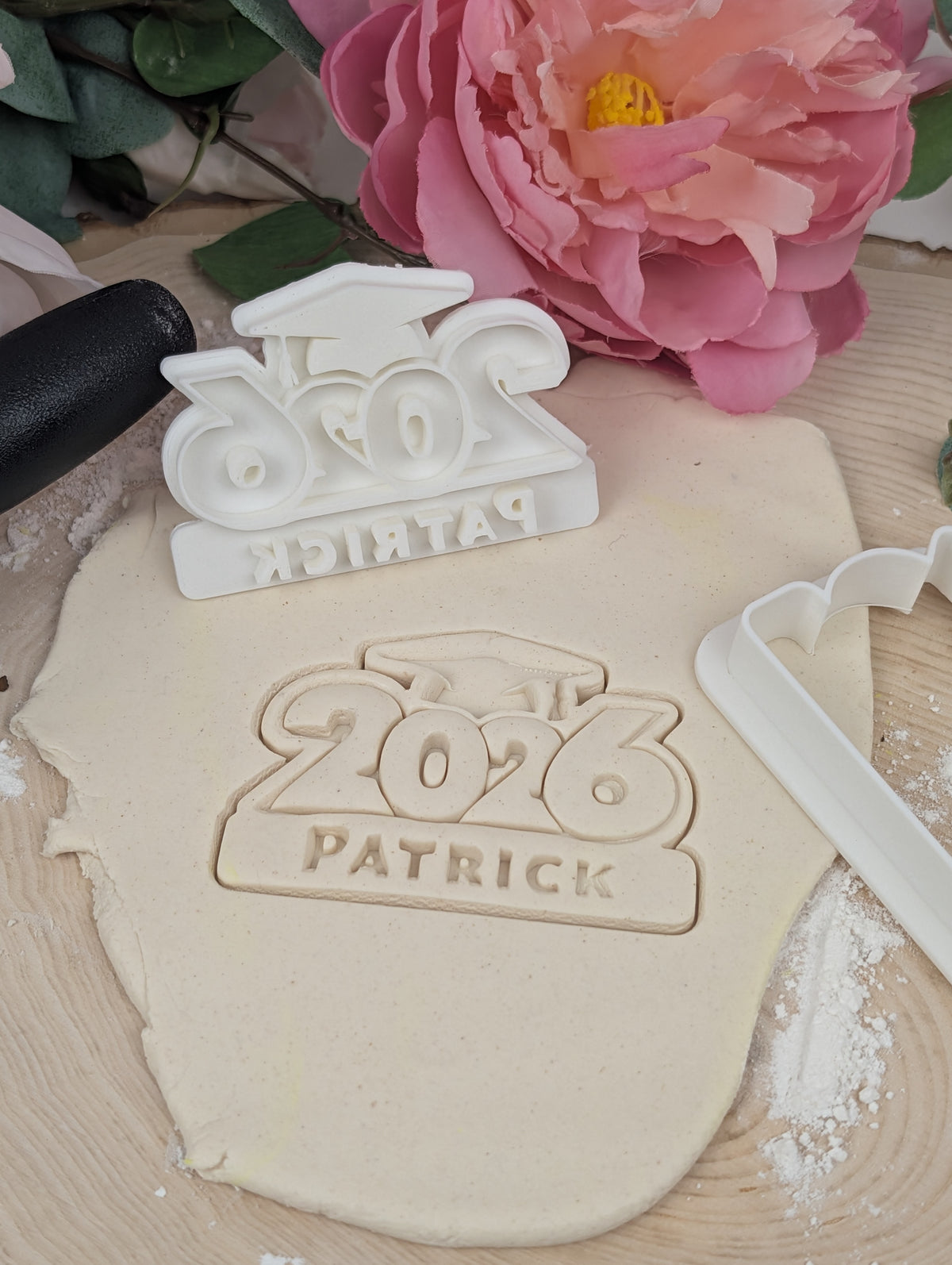 Grad 2026 personalized Cookie Graduation stamp set | cutters included